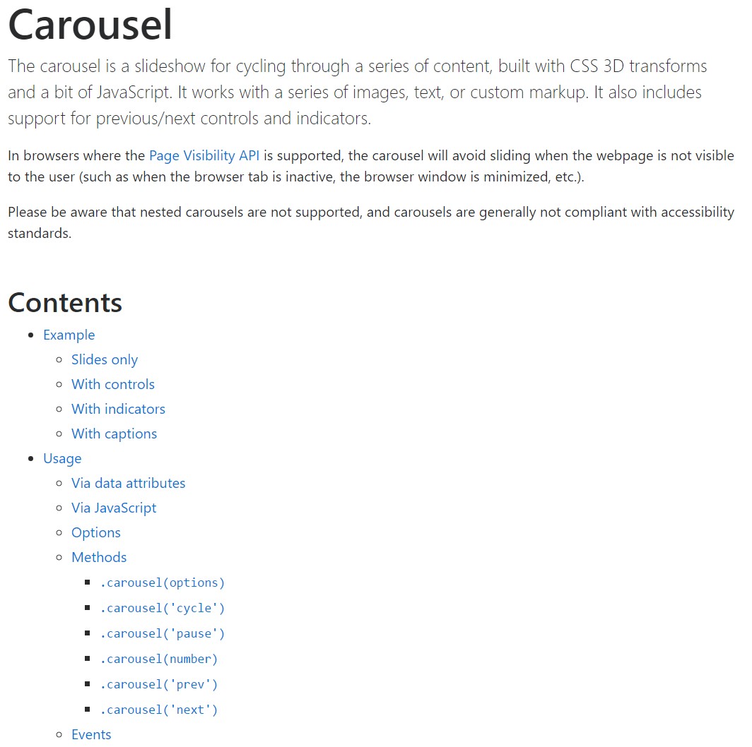 Bootstrap carousel  authoritative  information
