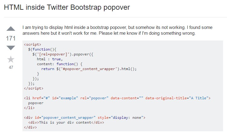 Bootstrap Popover  question