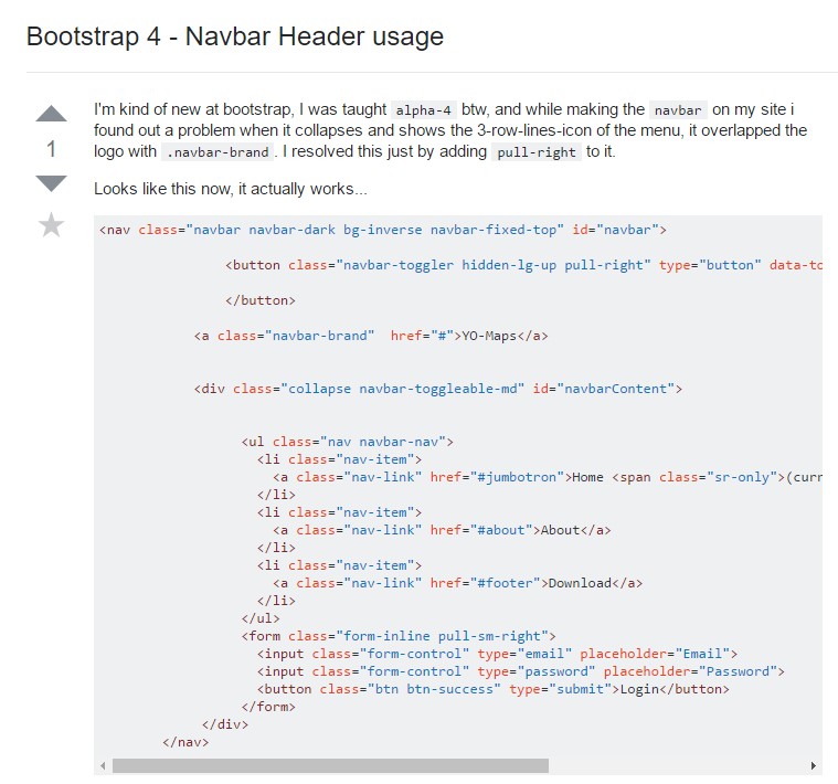 Bootstrap 4 - Navbar Header  utilization