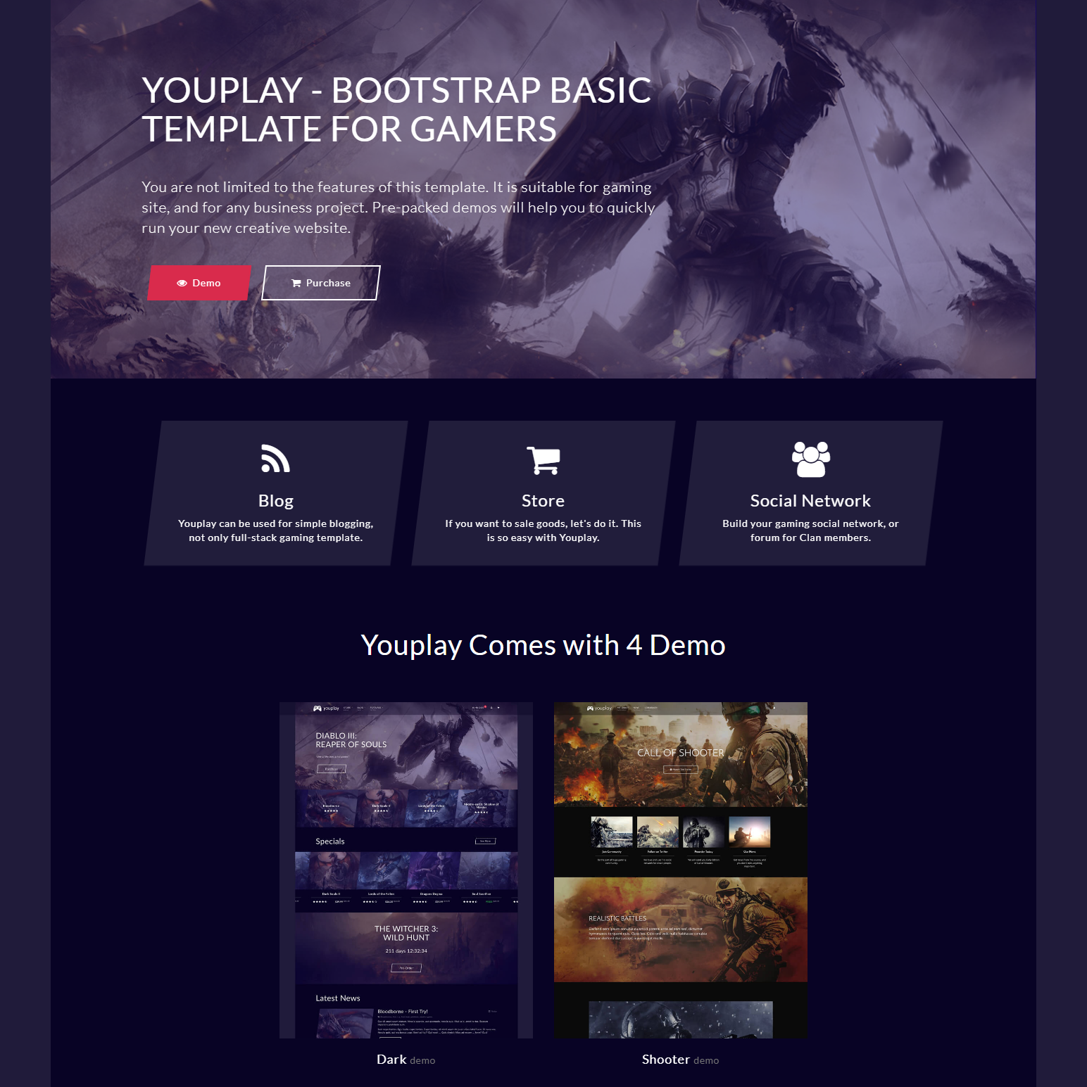 HTML Bootstrap YouPlay Themes