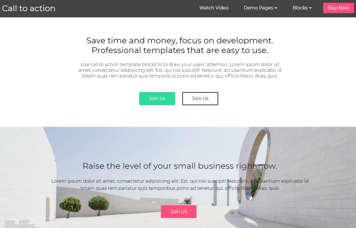 Practical Call to Action HTML Template