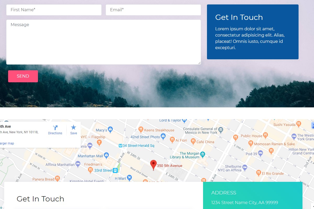 Useful Maps and Footers HTML Template