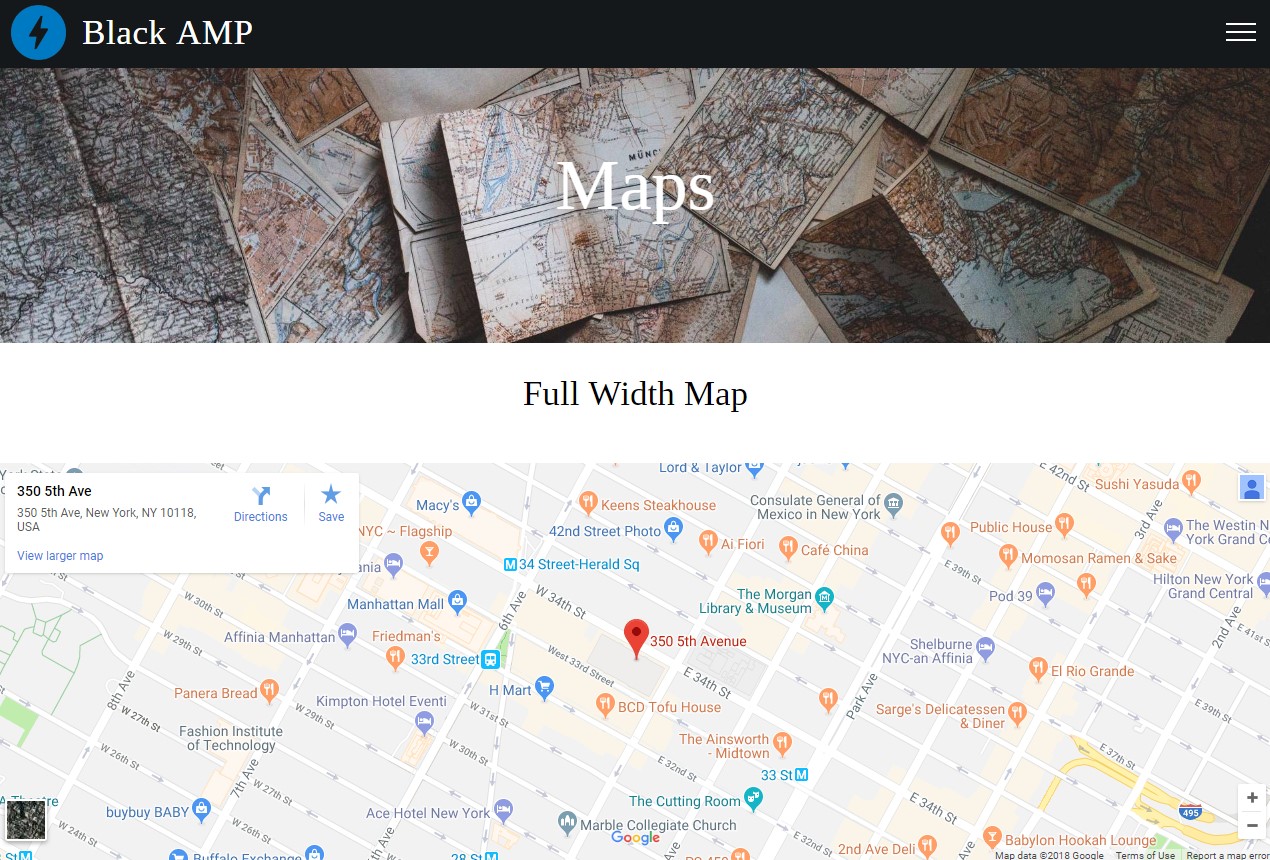 AMP HTML Maps Template