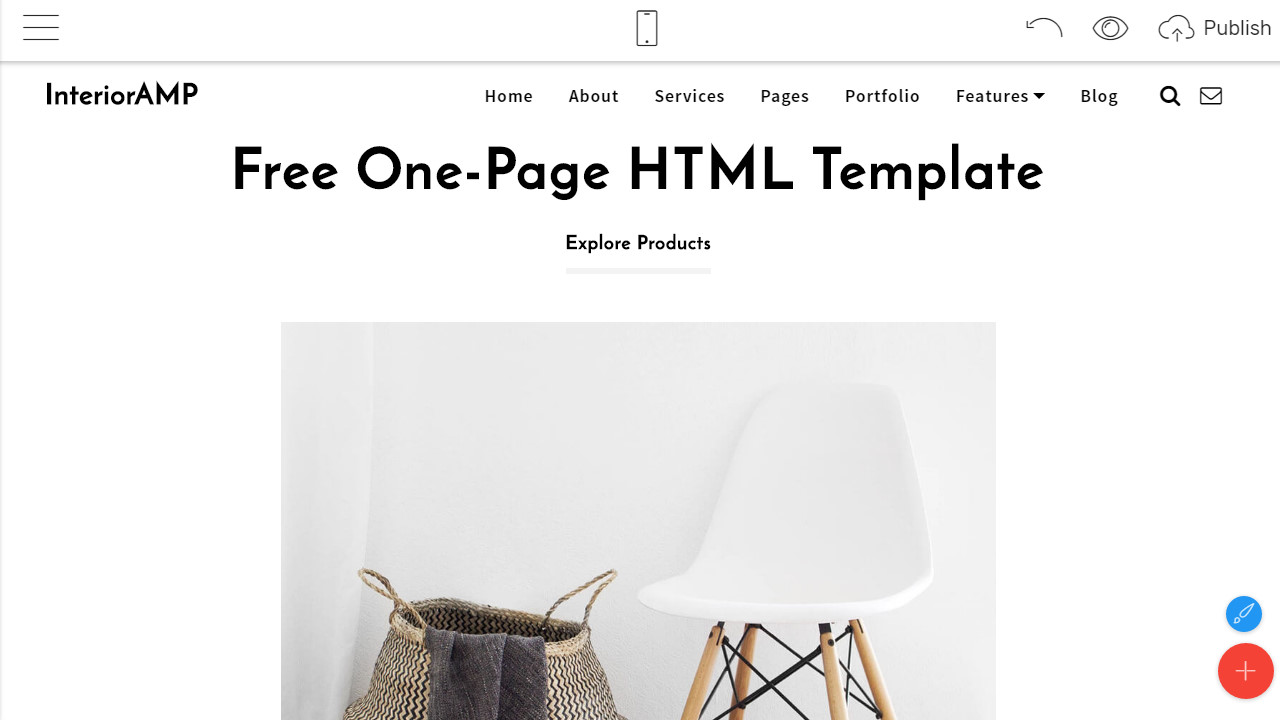 Free One Page HTML Template