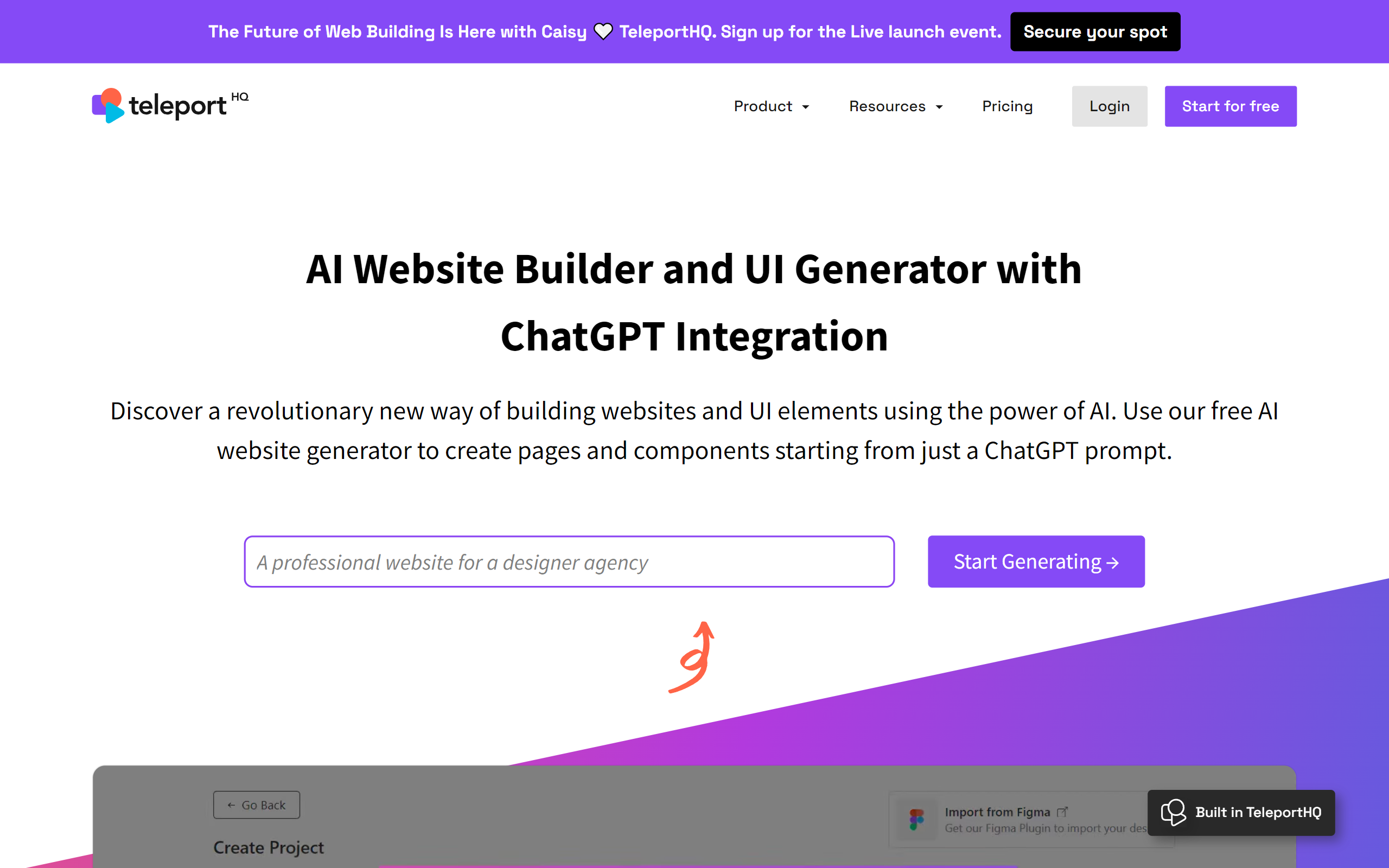 TeleportHQ  AI Website Builder